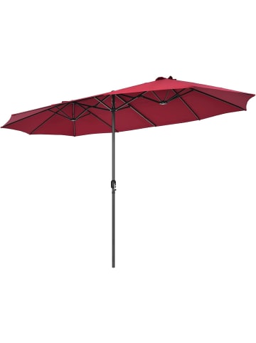 COSTWAY Doppelsonnenschirm 470 x 280 cm in Rot