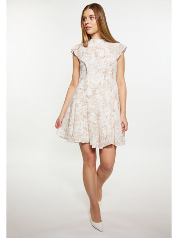 DreiMaster Klassik Damen Kleid in Sand Weiss