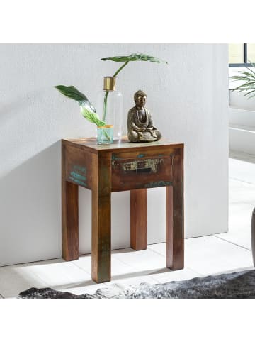 KADIMA DESIGN Nachttisch Kalkutta 40 x 40 x 55 cm, Mango Massivholz Nachtkästchen