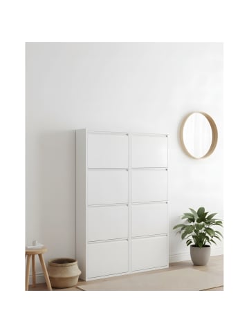 ebuy24 Schuhschrank Pisa Weiß 100 x 16 cm