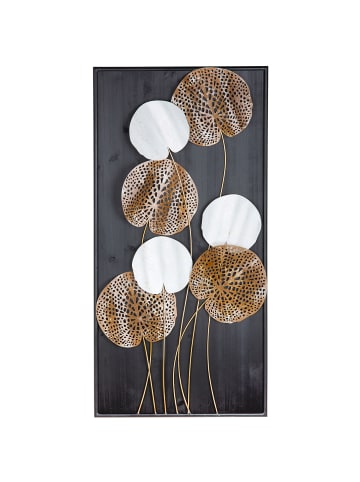 GILDE Wandrelief Aqualilium goldfarben, schwarz - (H) 99cm