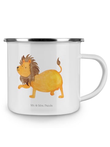 Mr. & Mrs. Panda Emaille Tasse Sternzeichen Löwe ohne Spruch in Weiß