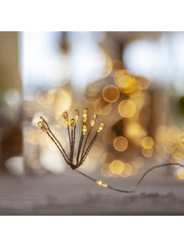 MARELIDA LED Lichterkette 10 Büscheln Blüten Dekolichterkette L: 1,4m in silber
