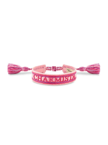 Thomas Sabo Thomas Sabo Gewebtes Armband Charmista in Rosa, Pink und Lila Polyester in bunt