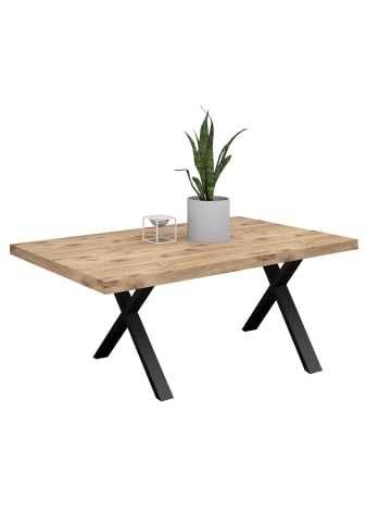 58 aufm Kessel ESSTISCH Elgin 4 210x80x100 Metall+Holzwerkstoff Schwarz/Viking Oak