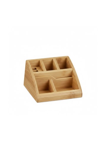 relaxdays Schreibtisch Organizer in Natur - (B)13 x (H)9 x (T)16 cm