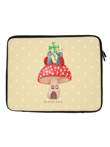 Mr. & Mrs. Panda Laptop Tasche Marienkäfer Fliegenpilz ohne Spruch in Gelb Pastell