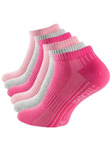 Stark Soul® Sneaker Socken 6 Paar Unisex in pink/grau/rosa-mix