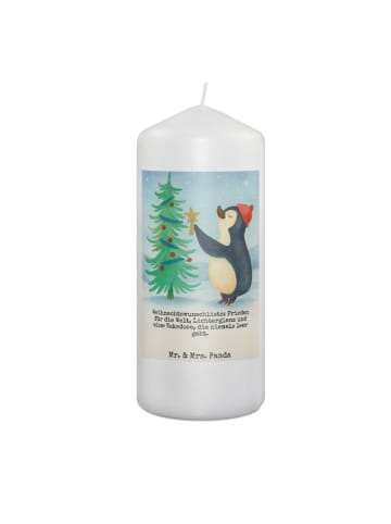 Mr. & Mrs. Panda Stumpenkerze Pinguin Weihnachtsbaum Design mit ... in Weiß