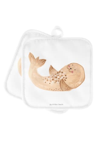 Mr. & Mrs. Panda Topfuntersetzer Robbe Liegen ohne Spruch in Weiß