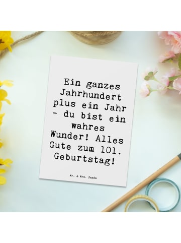 Mr. & Mrs. Panda Grußkarte Spruch 101 Geburtstag mit Spruch in Weiß