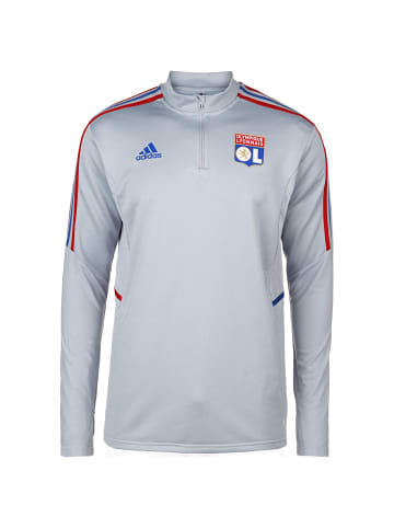 adidas Performance Trainingspullover Olympique Lyon in grau / rot