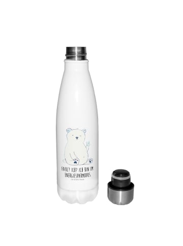 Mr. & Mrs. Panda Thermosflasche Eisbär Faul mit Spruch in Weiß