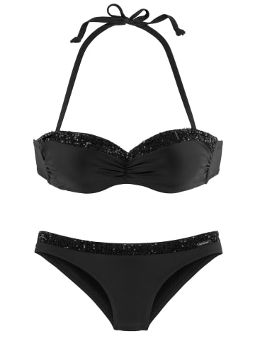 Bruno Banani Bügel-Bandeau-Bikini in schwarz