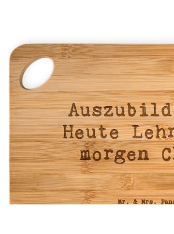 Mr. & Mrs. Panda Schneidebrett Spruch Auszubildende Chef mit Spruch in Braun