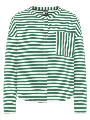 DreiMaster Damen Sweat Jacke in Grün Weiss