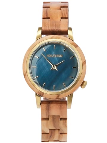 Holzkern Damenuhr Quarz Antrim Olive/Perlmutt