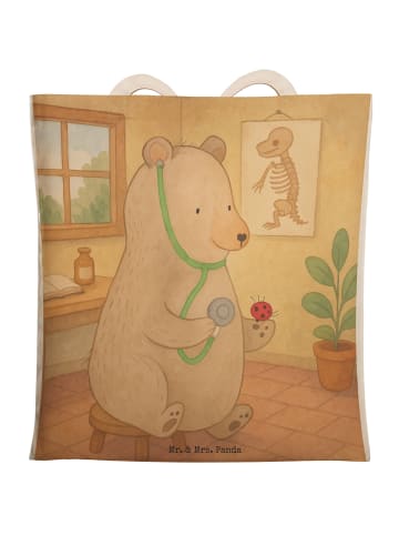 Mr. & Mrs. Panda Stoffbeutel Bär Arzt Design ohne Spruch in Weiß