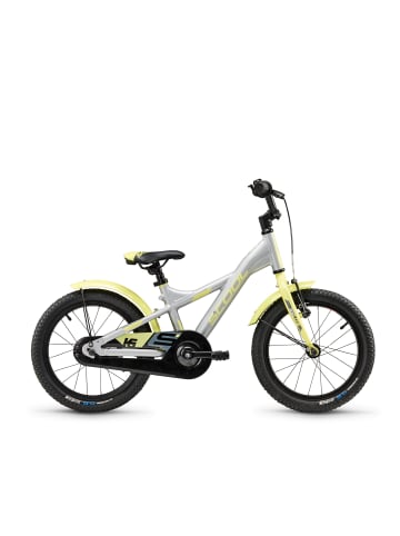 S'COOL Kinderfahrrad - XXlite 16 Zoll 1-Gang | ab 4 Jahre - Silver/Lime