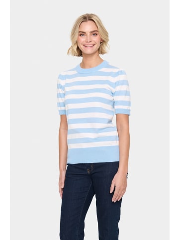 SAINT TROPEZ Strickpullover MilaSZ Gerade Passform in Airy Blue Ice Block Stripe