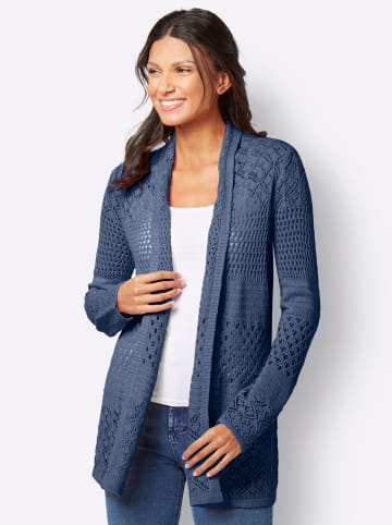 Sieh an! Strickjacke in jeansblau