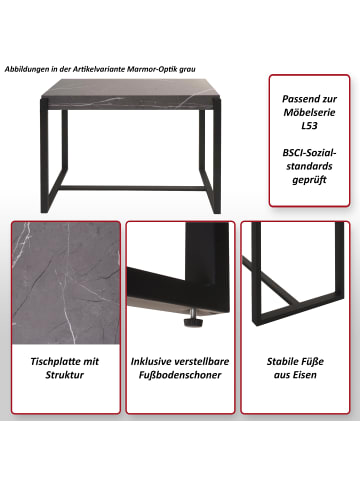 MCW Konsolentisch L53, Marmor-Optik grau