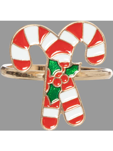 Atmosphera Créateur d'intérieur Serviettenringe Weihnachtsmotiv, Metall, 2er-Set in Mehrfarben, 3,8 x 3,6 x 4 cm