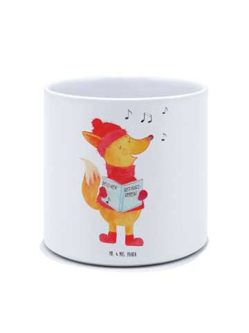 Mr. & Mrs. Panda Blumentopf Fuchs Sänger ohne Spruch in Weiß