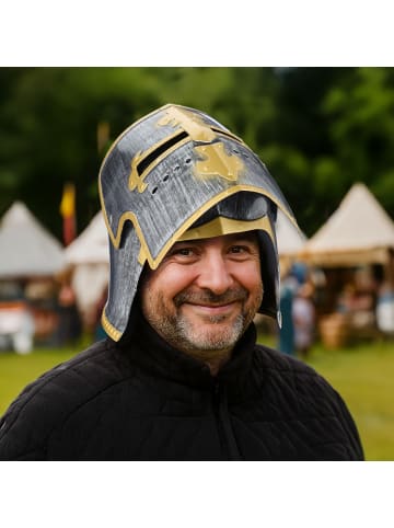 relaxdays Ritter Helm in Silber/ Gold