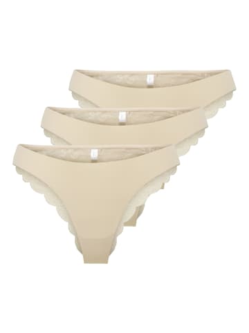 ONLY Slip 3er Pack in Beige
