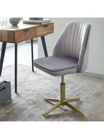 FineBuy Bürostuhl in Grau / Samt / 46x47x100