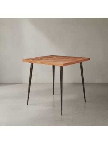 KADIMA DESIGN Esstisch | Akazie/Metall, 80x76x80cm, Industrial