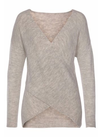 LASCANA Strickpullover in beige-meliert