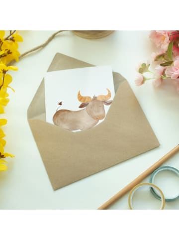 Mr. & Mrs. Panda Grußkarte Sternzeichen Stier ohne Spruch in Weiß