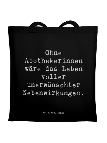 Mr. & Mrs. Panda Shopping Tasche Spruch Apothekerin Nebenwirkung... in Schwarz