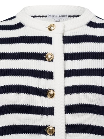 Marie Lund Strickjacke in marine weiß - 0001