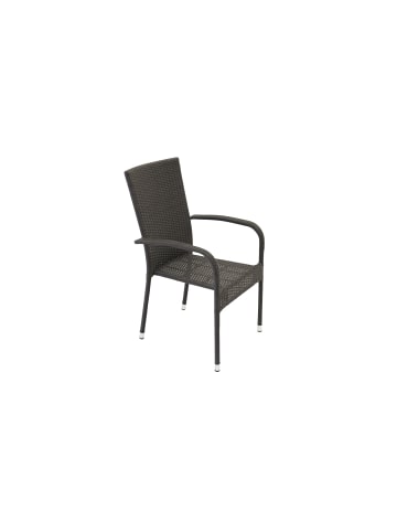 ebuy24 Anna Gartenstuhl stapelbar Schwarz 2er Set