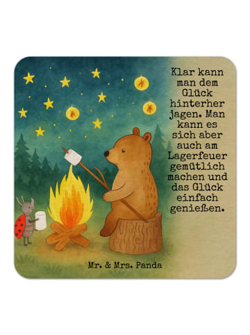 Mr. & Mrs. Panda Bierdeckel Bär & Marienkäfer Lagerfeuer Design ... in Weiß