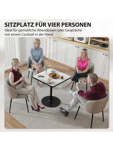 HOMCOM Esstisch-70L x 70B x 76H cm-Weiß