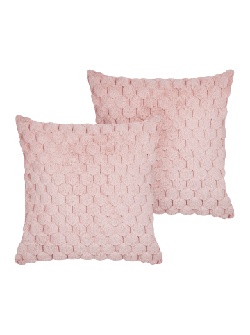 Beliani 2er-Set Dekokissen PURSLANE in Rosa