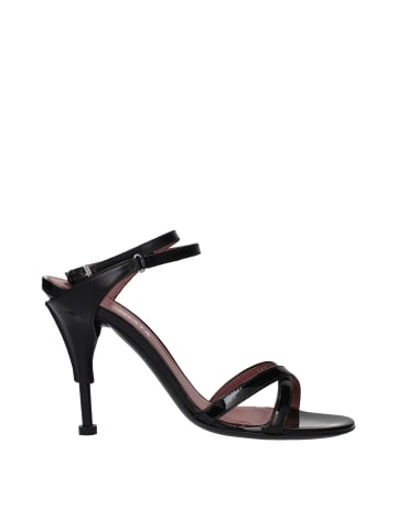 Premiata Schwarz Leder Stiletto Absatz Sandalen