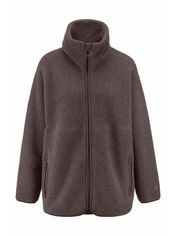 Hessnatur Wollfleece Jacke in dunkles mauve