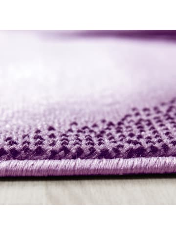 KADIMA DESIGN Teppich Kurzflor Waschbar Wellen INN Strapazierfähig OEKO-TEX in Violett