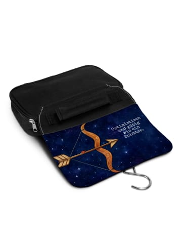 Mr. & Mrs. Panda duschbeutel Sternzeichen Schütze Design mit Spruch in Weiß