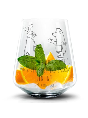 Mr. & Mrs. Panda Longdrinkglas Hase Igel mit Spruch in Transparent