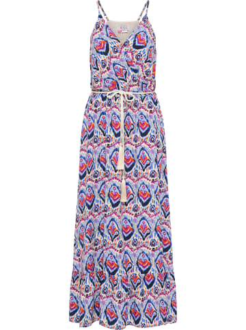 IZIA Damen Maxikleid Mit Allover-Print in Blau Mehrfarbig