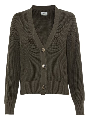 Camel Active Boxy Cardigan in Strickqualität in Olive