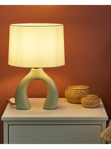 Beliani Tischleuchten ABBIE in Grün/Weiß - (W) 28 x (H) 43 x (L) 28 cm