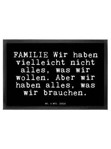 Mr. & Mrs. Panda Fußmatte FAMILIE Wir haben vielleicht... mit Sp... in Schwarz