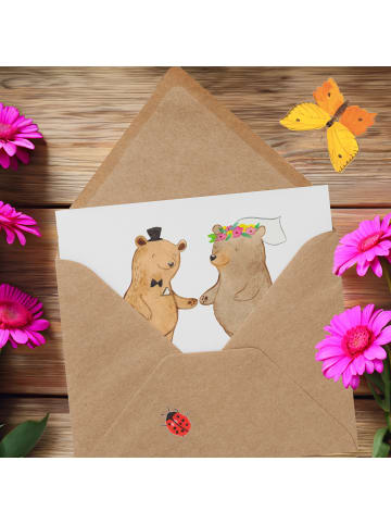 Mr. & Mrs. Panda Deluxe Karte Kirchliche Trauung Liebe Glaube mi... in Weiß